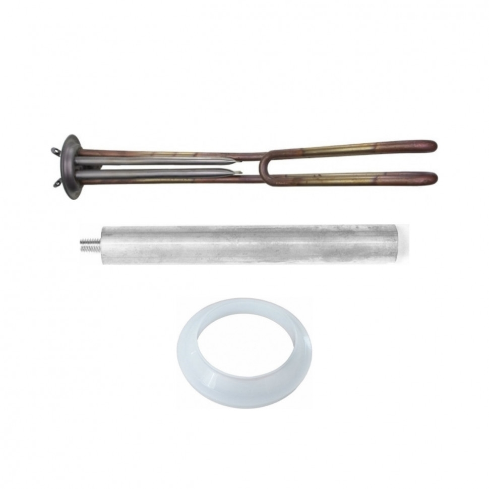 Комплект ТЭН 2 кВт (2000 Вт)  RF для горизонтального водонагревателя Timberk, ATT, Etalon, Thermex RZL 200, 300 + прокладка + анод, 10063K