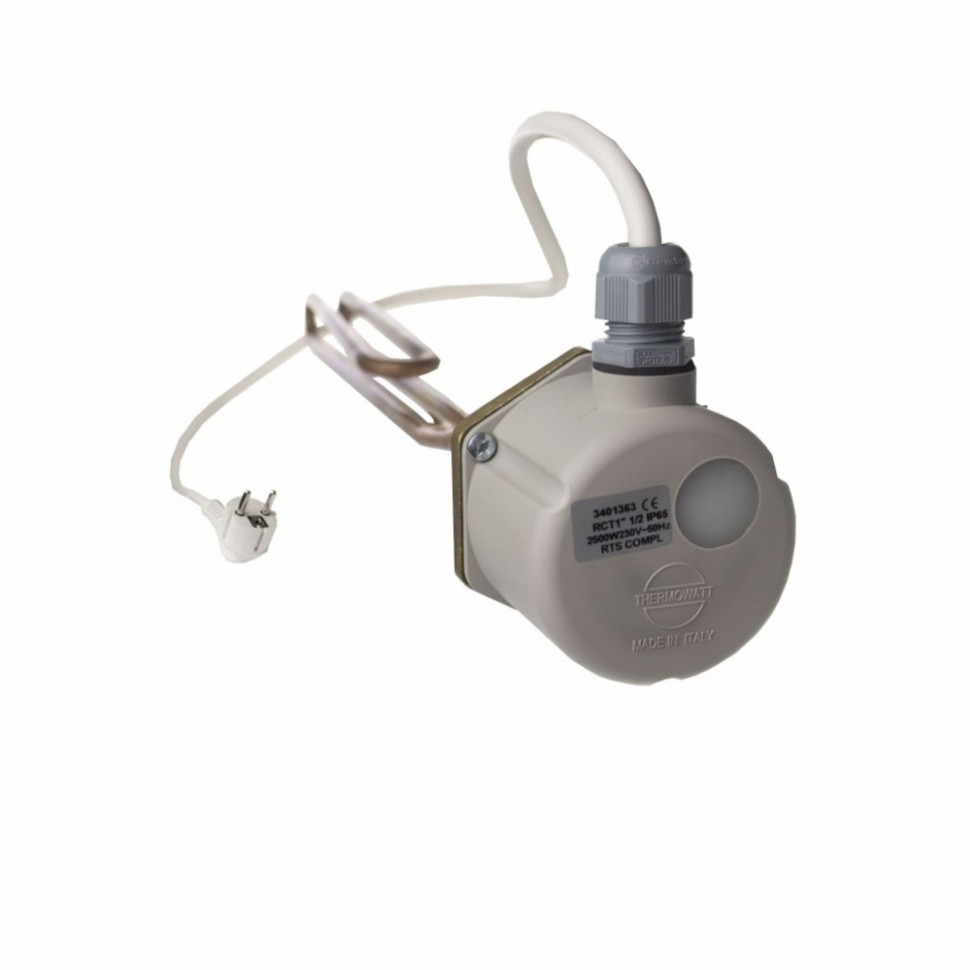 Комплект ТЭН 2,5 кВт (2500 Вт) RCT для Nibe, Baxi, Termica  резьбовой G1 1/2" + стержневой термостат + индикаторная лампа + крышка + сетевой шнур, 3401363