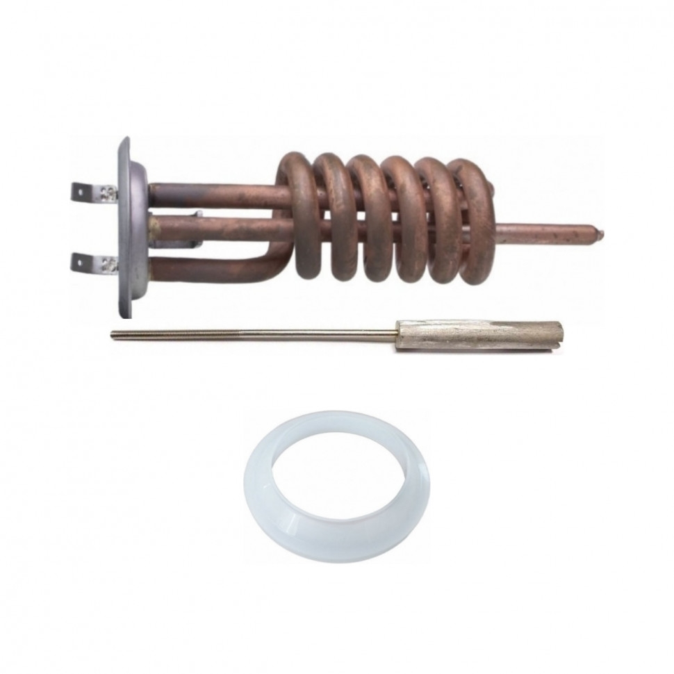 Комплект ТЭН 2кВт (2000Вт) RF для водонагревателя Thermex, Garanterm, ATT, контакты под винт + прокладка + анод, 10155K