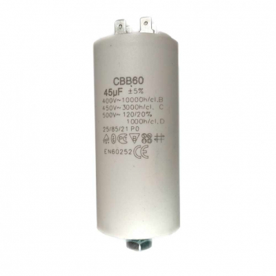 Конденсатор для LG, Samsung, Ariston, СВВ60 45мкФ, 450V, х60450