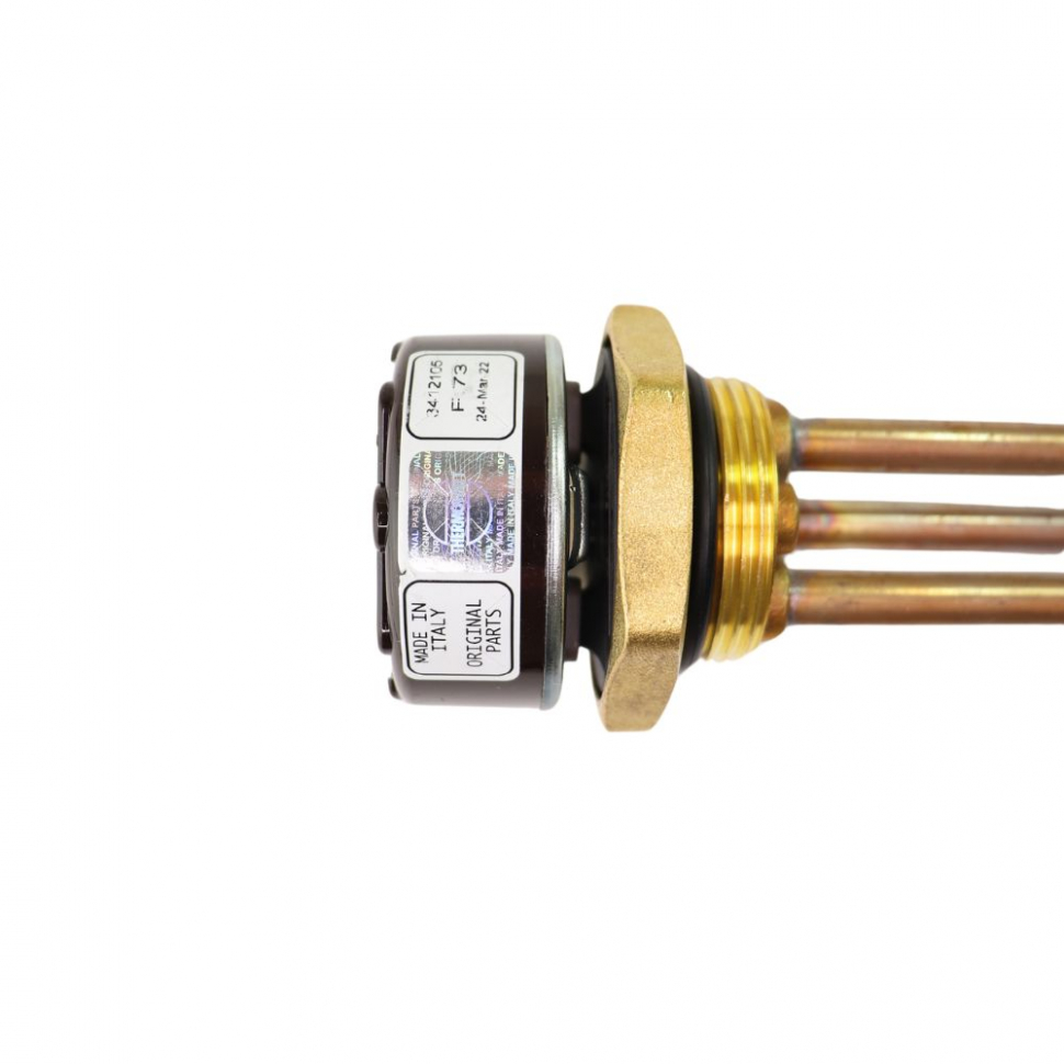 Комплект ТЭН 1,5 кВт (1500 Вт) RDT резьбовой 42 мм для нагрева воды Аристон + терморегулятор + прокладка, 50301