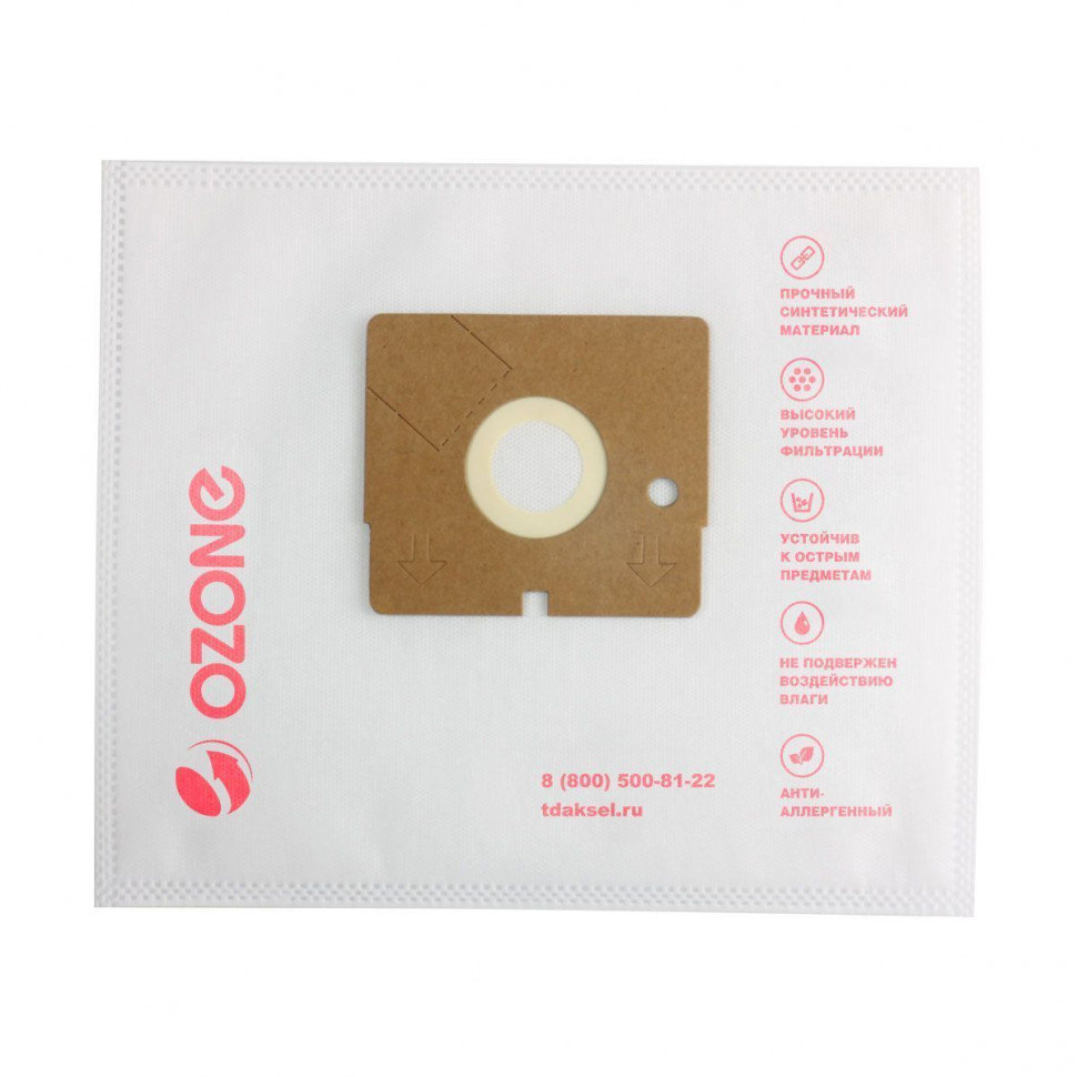 Мешки-пылесборники для пылесосов LG, LIV, Rolsen синтетические, 3 шт, Ozone, SE-08NZ