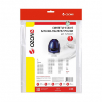 Мешки-пылесборники для пылесосов LG, LIV, Rolsen синтетические, 3 шт, Ozone, SE-08NZ