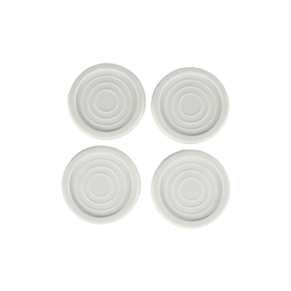 Антивибрационные подставки ИТАТЭН, D56мм, h6мм, белые, тонкие, круглые, 4 шт, 20539